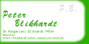 peter blikhardt business card