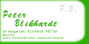 peter blikhardt business card